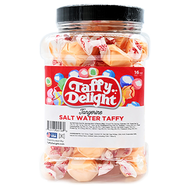 Taffy Delight Tangerine Salt Water Taffy 16oz Jar